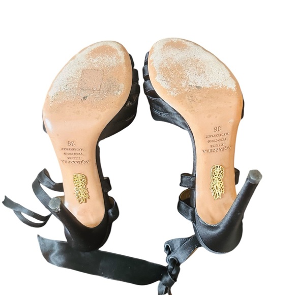 AQUAZZURA SATIN TIE UP HEELS - Picture 6 of 6